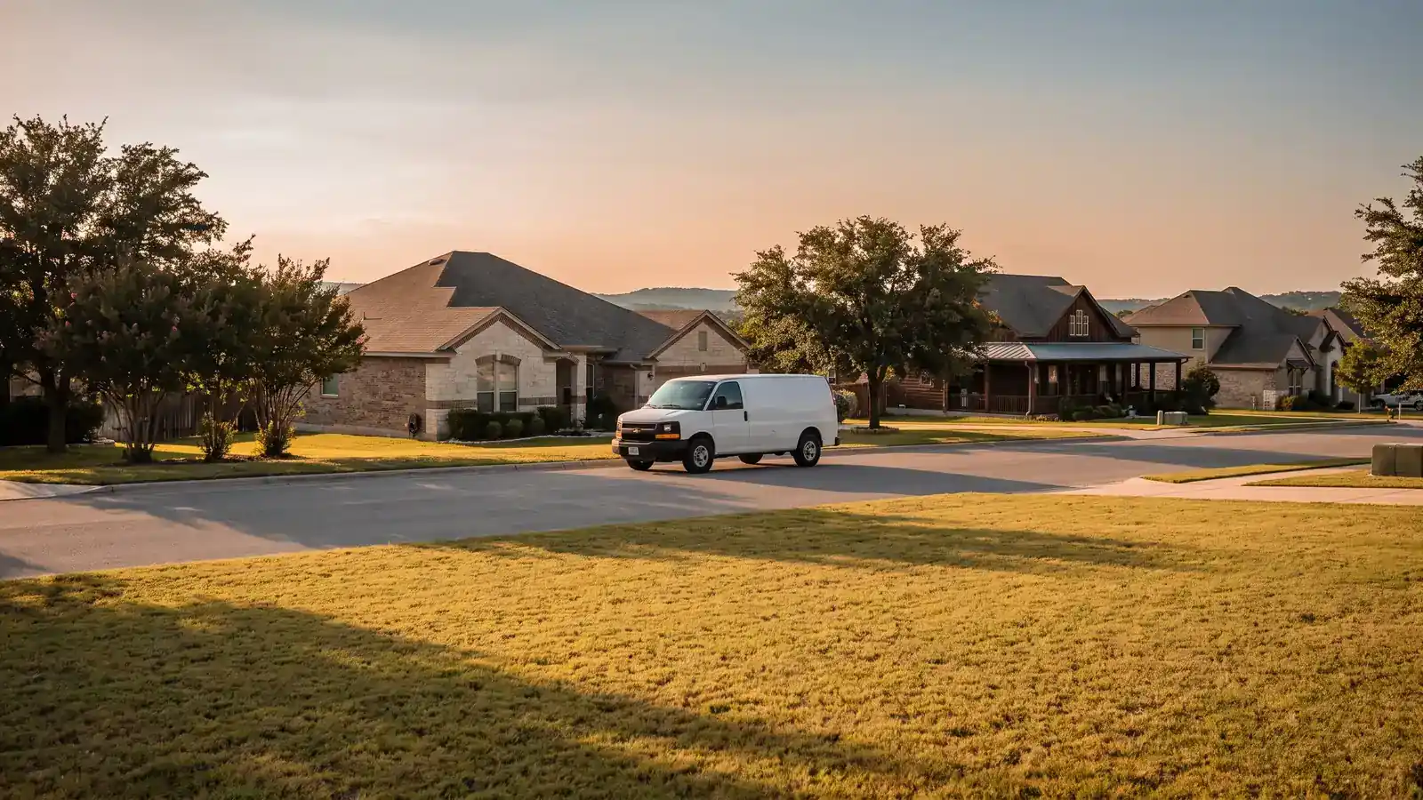 Residential street in New Braunfels, Texas — Hill Country Plumbing Pros service area